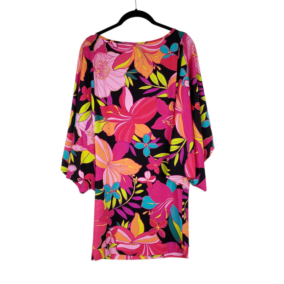 Trina Turk Swim Cover Up Dress Tunic Floral Colorful Tropical Small - Picture 2 of 12